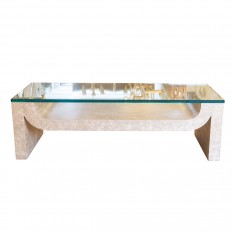 Rectangular parchment base coffee table